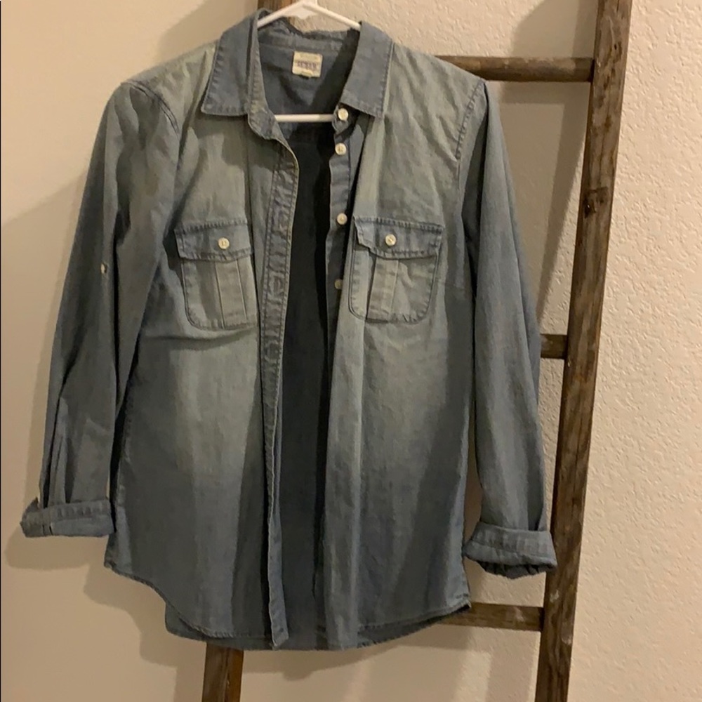 Denim button down
